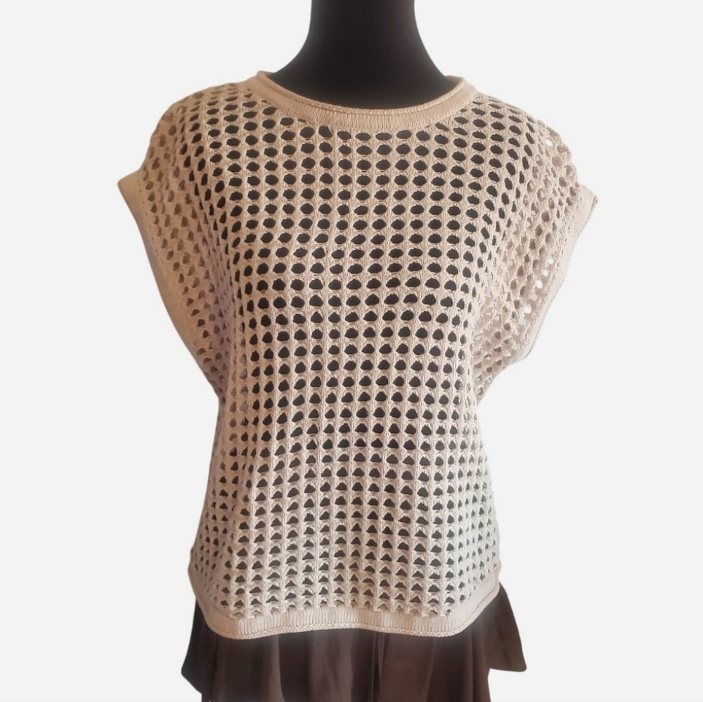 Unbranded Womens Open knit Crochet top Size S/M Festival Fairy Grunge Indie